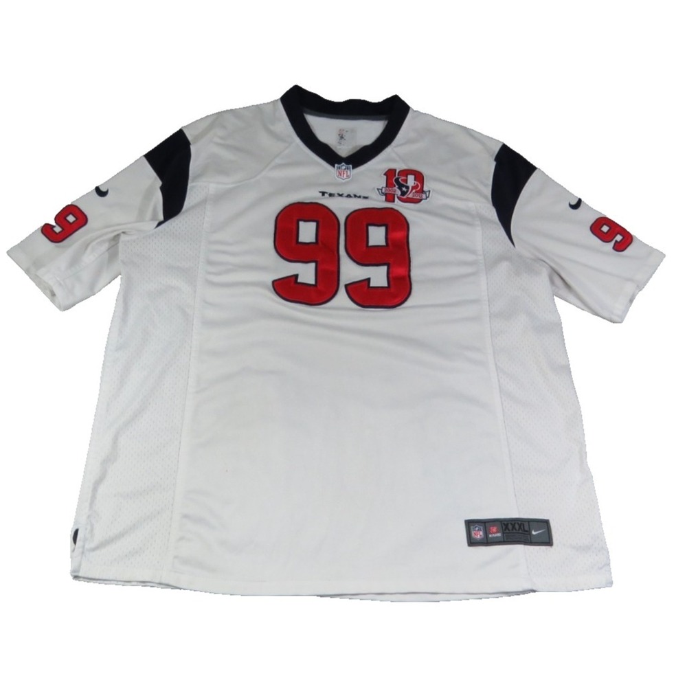Nike JJ Watt Texans Jersey Mens XXL White 99 NFL‎ Football 2012 Patch Sewn